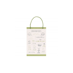 30cm Happy Camper Caravan Rules Hanging Sign